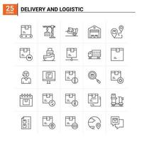 25 Delivery And Logistic icon set vector background