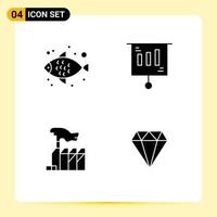 4 Creative Icons Modern Signs and Symbols of fish domination business sale lobbying Editable Vector Design Elements