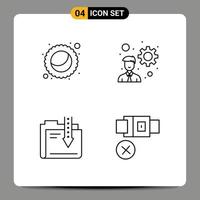 Set of 4 Modern UI Icons Symbols Signs for mardi gras download developer archive belt Editable Vector Design Elements