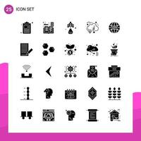 Glyph Icon set Pack of 25 Solid Icons isolated on White Background for responsive Website Design Print and Mobile Applications vector