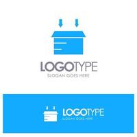 Box Logistic Open Blue Solid Logo with place for tagline vector