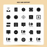 Solid 25 Help And Support Icon set Vector Glyph Style Design Black Icons Set Web and Mobile Business ideas design Vector Illustration