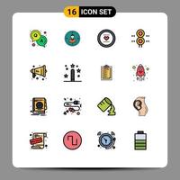 Set of 16 Modern UI Icons Symbols Signs for traffic sign resources romance like Editable Creative Vector Design Elements