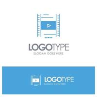 Video Lesson Film Education Blue Logo vector