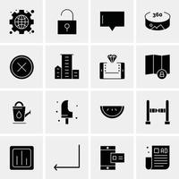 16 iconos universales de negocios vector ilustración de icono creativo para usar en proyectos relacionados con la web y dispositivos móviles