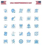 feliz día de la independencia 25 paquete de iconos de blues para web e imprimir comida americana usa atrapasueños rápido elementos de diseño vectorial del día de estados unidos editables vector