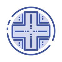 Computing Database Datacenter Mainframe Server Blue Dotted Line Line Icon vector