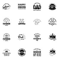 Set of Happy Fathers day elements 16 Black Vector illustration Editable Vector Design Elements