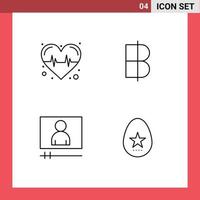 4 Universal Filledline Flat Colors Set for Web and Mobile Applications health video player baht thailand easter Editable Vector Design Elements