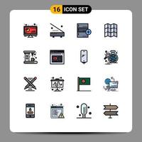 Set of 16 Modern UI Icons Symbols Signs for motivation map equipment database base Editable Creative Vector Design Elements