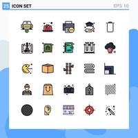 Universal Icon Symbols Group of 25 Modern Filled line Flat Colors of sets life computers insurance printer Editable Vector Design Elements