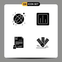 Set of 4 Commercial Solid Glyphs pack for baby contract analytics report document Editable Vector Design Elements