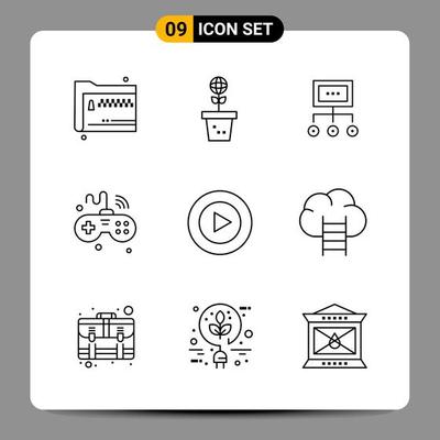 9 Black Icon Pack Outline Symbols Signs for Responsive designs on white  background 9 Icons Set 14713161 Vector Art at Vecteezy