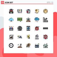 Pictogram Set of 25 Simple Filled line Flat Colors of nba ball health investment currency Editable Vector Design Elements