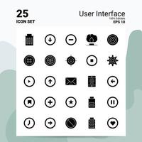 25 User Interface Icon Set 100 Editable EPS 10 Files Business Logo Concept Ideas Solid Glyph icon design vector