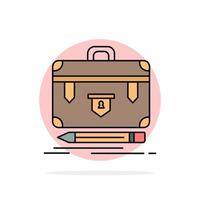 vector de icono de color plano de cartera de gestión financiera de negocios de maletín