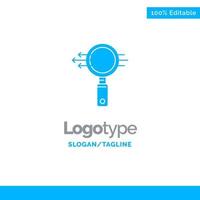 Search Glass E Search Zoom Blue Solid Logo Template Place for Tagline vector