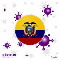 Pray For Ecuador COVID19 Coronavirus Typography Flag Stay home Stay Healthy Take care of your own health vector