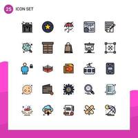 Set of 25 Modern UI Icons Symbols Signs for bucket setting star cog api Editable Vector Design Elements