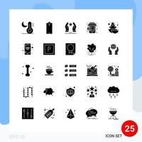 Modern Set of 25 Solid Glyphs and symbols such as baby commerce built black friday star Editable Vector Design Elements