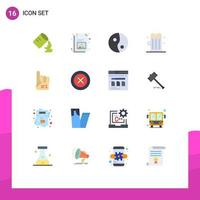 16 Universal Flat Color Signs Symbols of ui sport yin foam fanatic Editable Pack of Creative Vector Design Elements