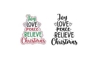 alegría amor paz creer navidad camisa regalo vector