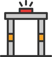 icono lleno de línea de detector de metales vector