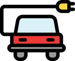 Electric Car Line Filled Icon vector