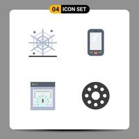 4 iconos planos vectoriales temáticos y símbolos editables del teléfono de prueba de velocidad de página de Halloween comprobación de velocidad web de huawei elementos de diseño vectorial editables vector