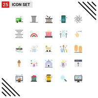 conjunto de 25 iconos de interfaz de usuario modernos signos de símbolos para elementos de diseño de vector editables de instrumento de aplicación de árbol de aplicación móvil