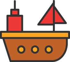 Ship Line Filled Icon vector