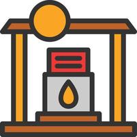 Gas Station Line Filled Icon vector