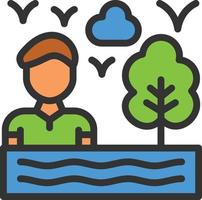 Outing Line Filled Icon vector
