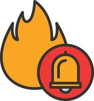 Fire Alarm Line Filled Icon vector