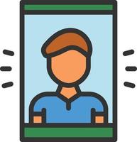 icono lleno de línea selfie vector