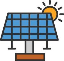 Solar Energy Line Filled Icon vector