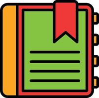 Bookmark Line Filled Icon vector