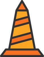 Traffic Cone Line Filled Icon vector