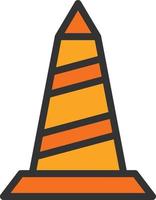 Traffic Cone Line Filled Icon vector