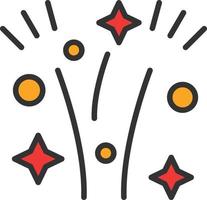 Fireworks Line Filled Icon vector