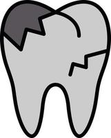 Decayed Teeth Line Filled Icon vector