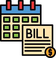 Bill Line Filled Icon vector