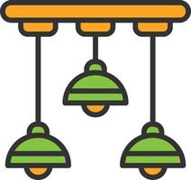 Ceiling Light Line Filled Icon vector