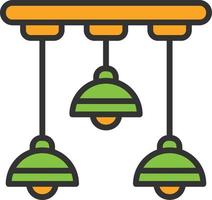 Ceiling Light Line Filled Icon vector