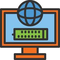 Remote Access Line Filled Icon vector