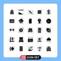 Stock Vector Icon Pack of 25 Line Signs and Symbols for laptop cross injection american elevator door Editable Vector Design Elements