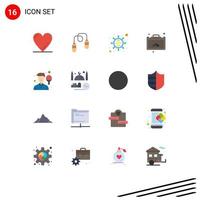 16 Creative Icons Modern Signs and Symbols of man avatar optimization travel business Editable Pack of Creative Vector Design Elements