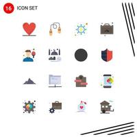 16 iconos creativos signos y símbolos modernos del hombre avatar optimización negocio de viajes paquete editable de elementos de diseño de vectores creativos