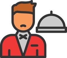 Waiter Line Filled Icon vector