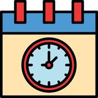 Clock Line Filled Icon vector